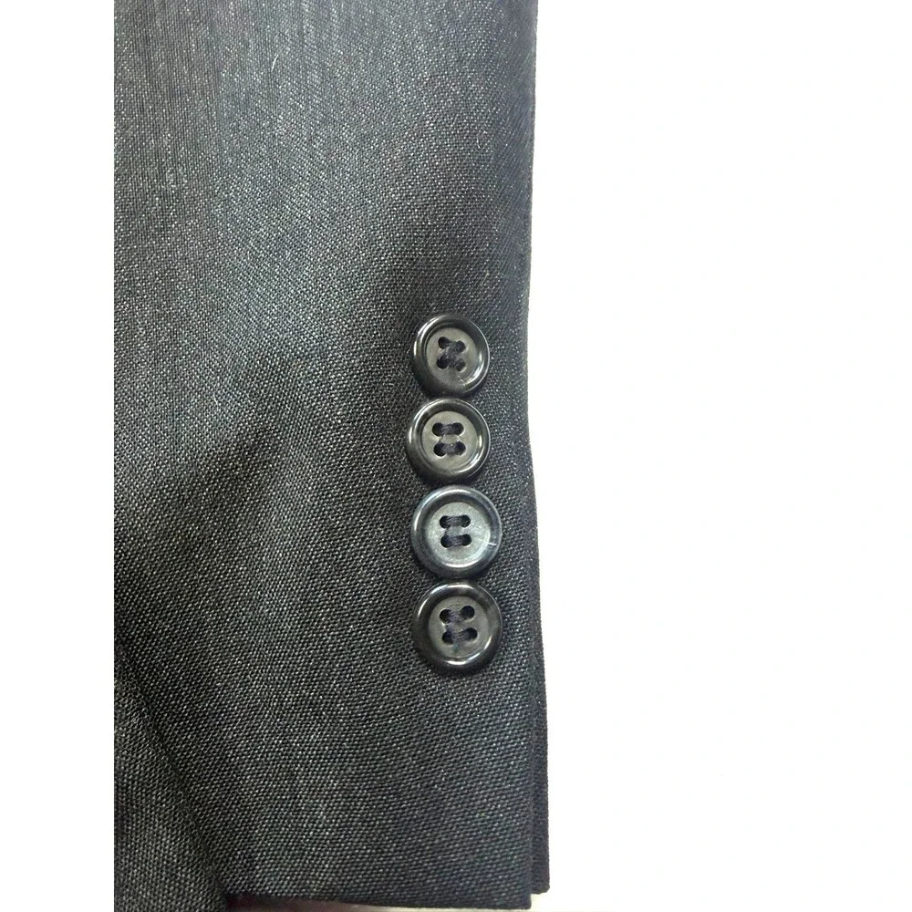 Tom James Investment Collection Suit Charcoal Grey Pinstripe Double Breasted